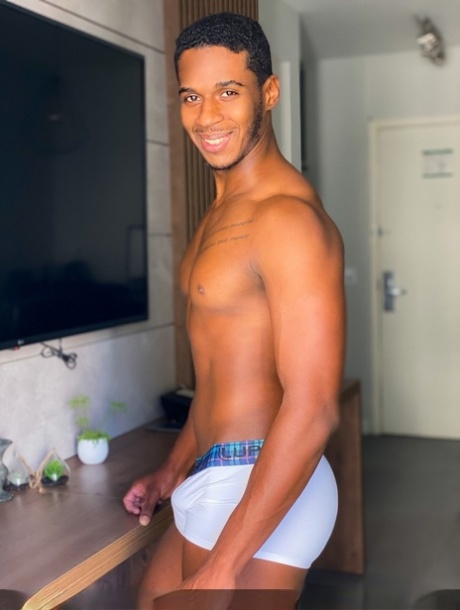 Ebony gay dude with a huge dick Manuel Skye gets boned by a white dude in POV