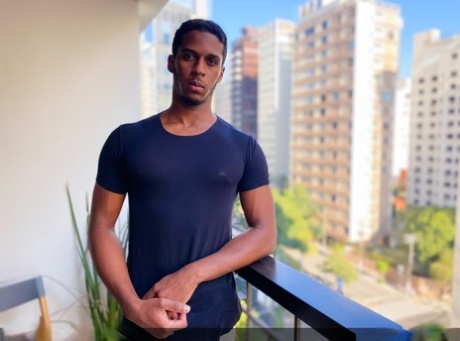 Ebony gay dude with a huge dick Manuel Skye gets boned by a white dude in POV
