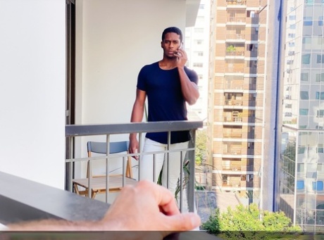 Ebony gay dude with a huge dick Manuel Skye gets boned by a white dude in POV