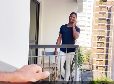 Ebony gay dude with a huge dick Manuel Skye gets boned by a white dude in POV